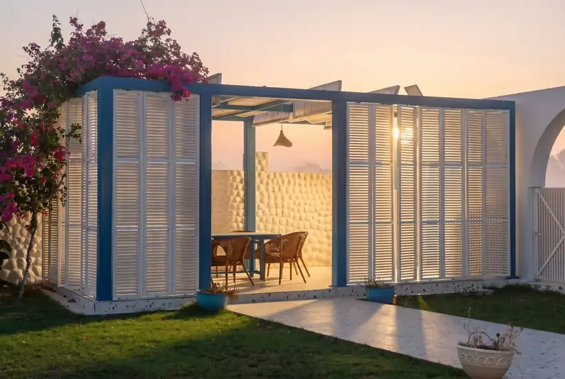Gazebo with bougainvillea