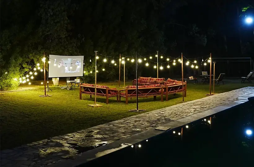 Outdoor theatre at night