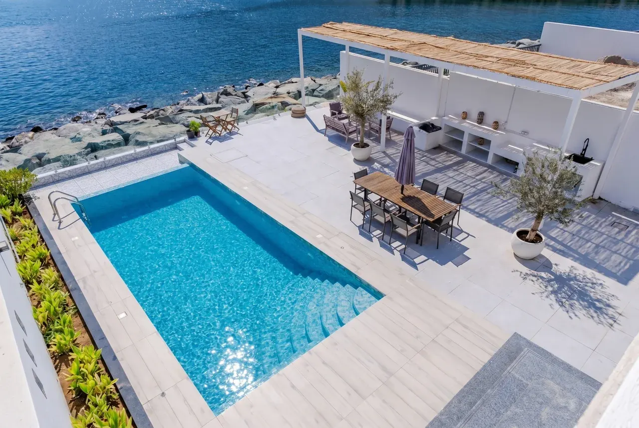 Sea Breeze villa pool on the seafront, Al Dana Villas, Dibba Fujairah