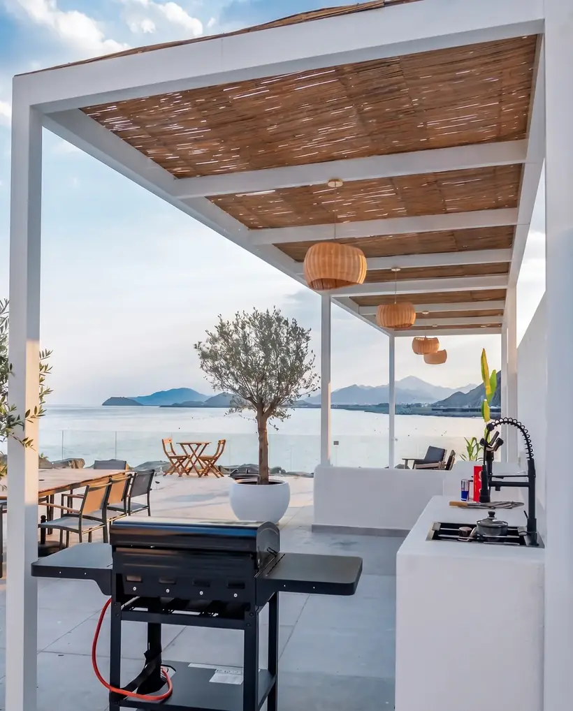Outdoor BBQ and grill area