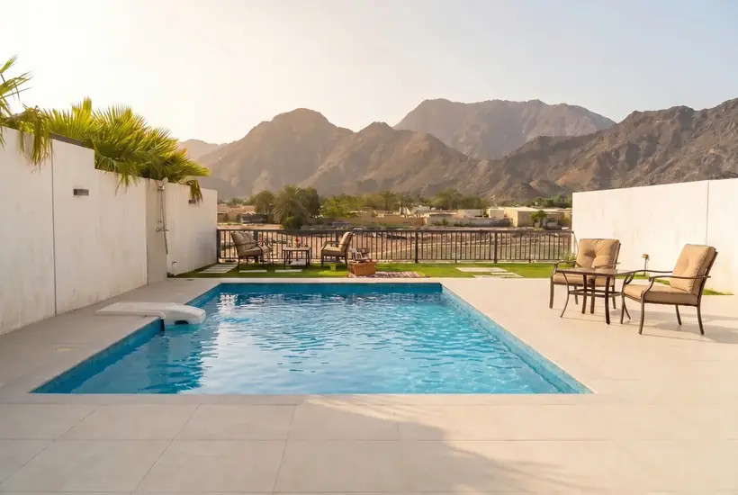 Pool and mountains