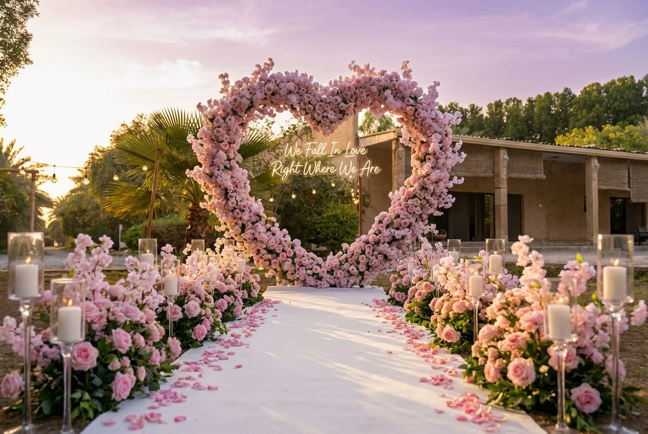 heart shape wedding decor